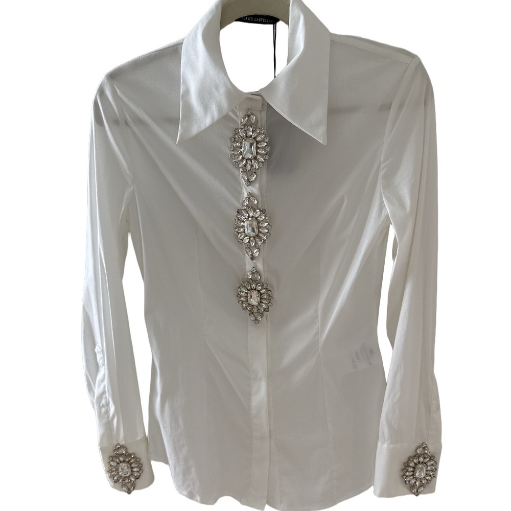 FLAVIO CASTELLANI BLOUSE SIZE 42 ITALIAN DESIGNER